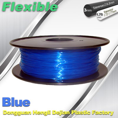 Alto filamento de goma suave 1.75m m/los 3.0Mm de la impresora 3D de TPU en azul