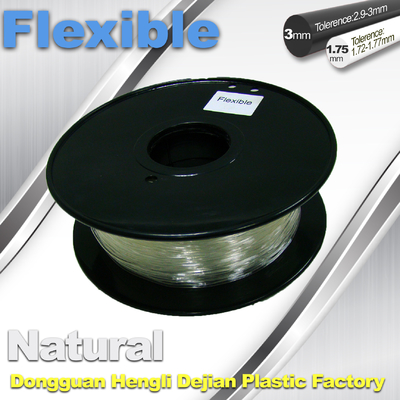 Filamento suave 1,75/3,0 milímetros del pla 3d de impresora flexible Filament para la impresión 3d