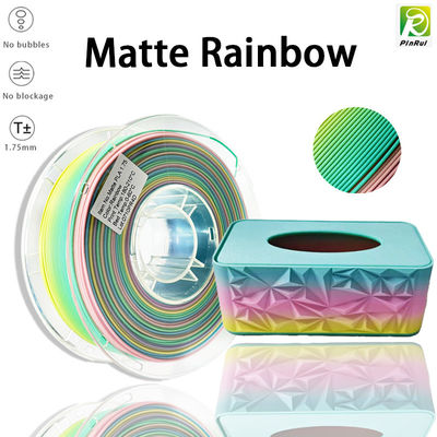 Impresora 3D PINRUI Filamento PLA Matte Rainbow 1.75mm 1kg Multicolores Se ajusta a la mayoría de las impresoras FDM