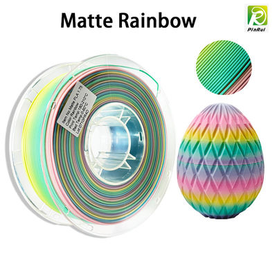 Impresora 3D PINRUI Filamento PLA Matte Rainbow 1.75mm 1kg Multicolores Se ajusta a la mayoría de las impresoras FDM