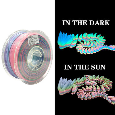 PINRUI Glow Rainbow PLA 1kg 1.75mm Cambiar el color en la oscuridad para la impresora 3D