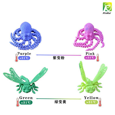 Filamento de la impresora 3D PINRUI, Filamento de PLA de cambio de color a temperatura 1,75 mm, Filamento de impresión 3D enrollado cuidadosamente,