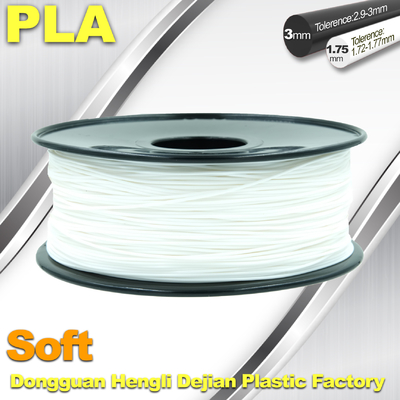 Filamento suave de la impresora del PLA 3D., 1,75/3.0m m, color blanco