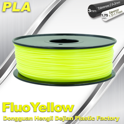 Materiales fluorescentes del filamento de la impresora Fluo-Amarilla 3D del PLA 1,75/3.0m m
