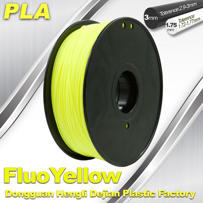 Filamento material del PLA del color del amarillo de la fluorescencia de la impresión de escritorio 3d
