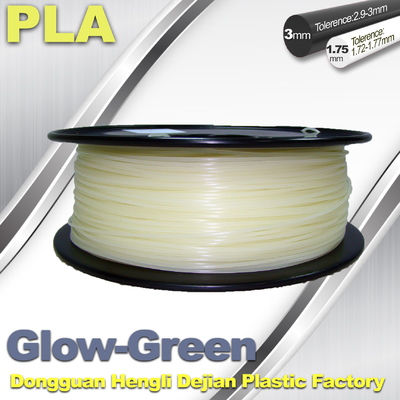 resplandor del filamento del PLA de 1.75m m/de 3.0m m en verde oscuro para la impresora 3D