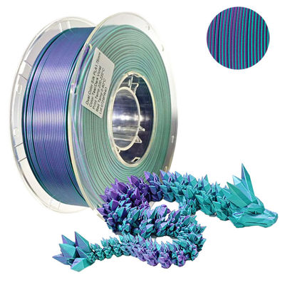 PINRUI Filamento de PLA de seda de doble color de 1,75 mm Impresora 3D bicolor Filamento de seda de PLA de 1 kg (2,2 libras)