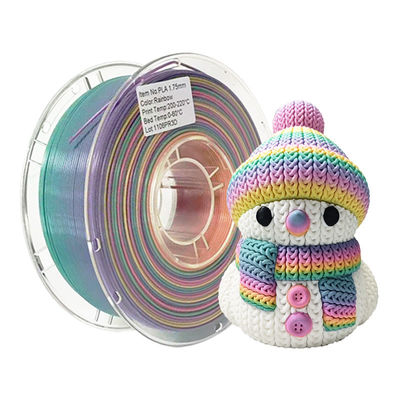Impresora 3D PINRUI Filamento PLA Rainbow 1.75mm 1kg Multicolor Se ajusta a la mayoría de las impresoras FDM